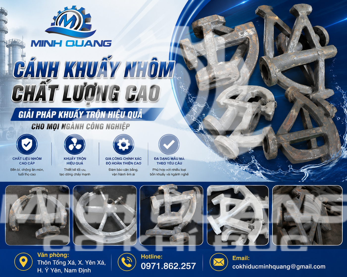 CÁNH KHUẤY NHÔM CHẤT LƯỢNG CAO – GIẢI PHÁP KHUẤY TRỘN HIỆU QUẢ CHO MỌI NGÀNH CÔNG NGHIỆP